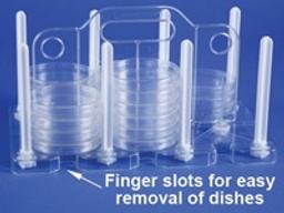 100MM PETRI DISH RACK - CLEAR TPX BODY - Bel-Art Products - General Lab