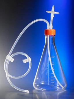 Corning® 2L Polycarbonate Erlenmeyer Flask with 1/4 Dip Tube, 0.2 µm Vent, Male Luer Lock, Sterile, 1/bag, 2/case - Corning Life Sciences - Drug discovery > Target Discovery
