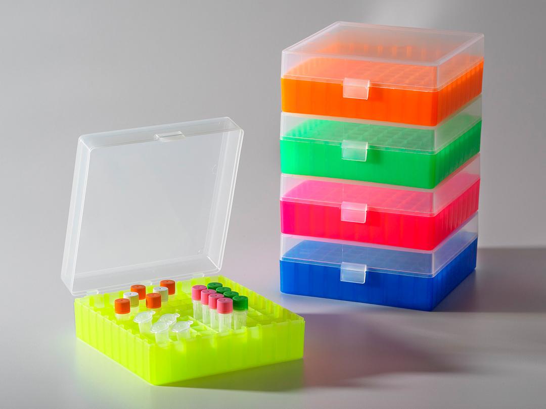 Axygen® Microcentrifuge Tube Storage Box, 100 x 1.5 to 2.0 mL, Multi-color Pack - Corning Life Sciences