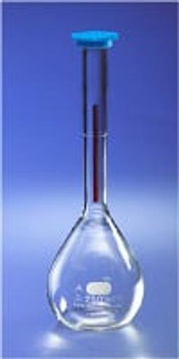 PYREX® 2L Class A Lifetime Red Volumetric Flask with Polyethylene Snap-Cap - Corning Life Sciences - General Lab
