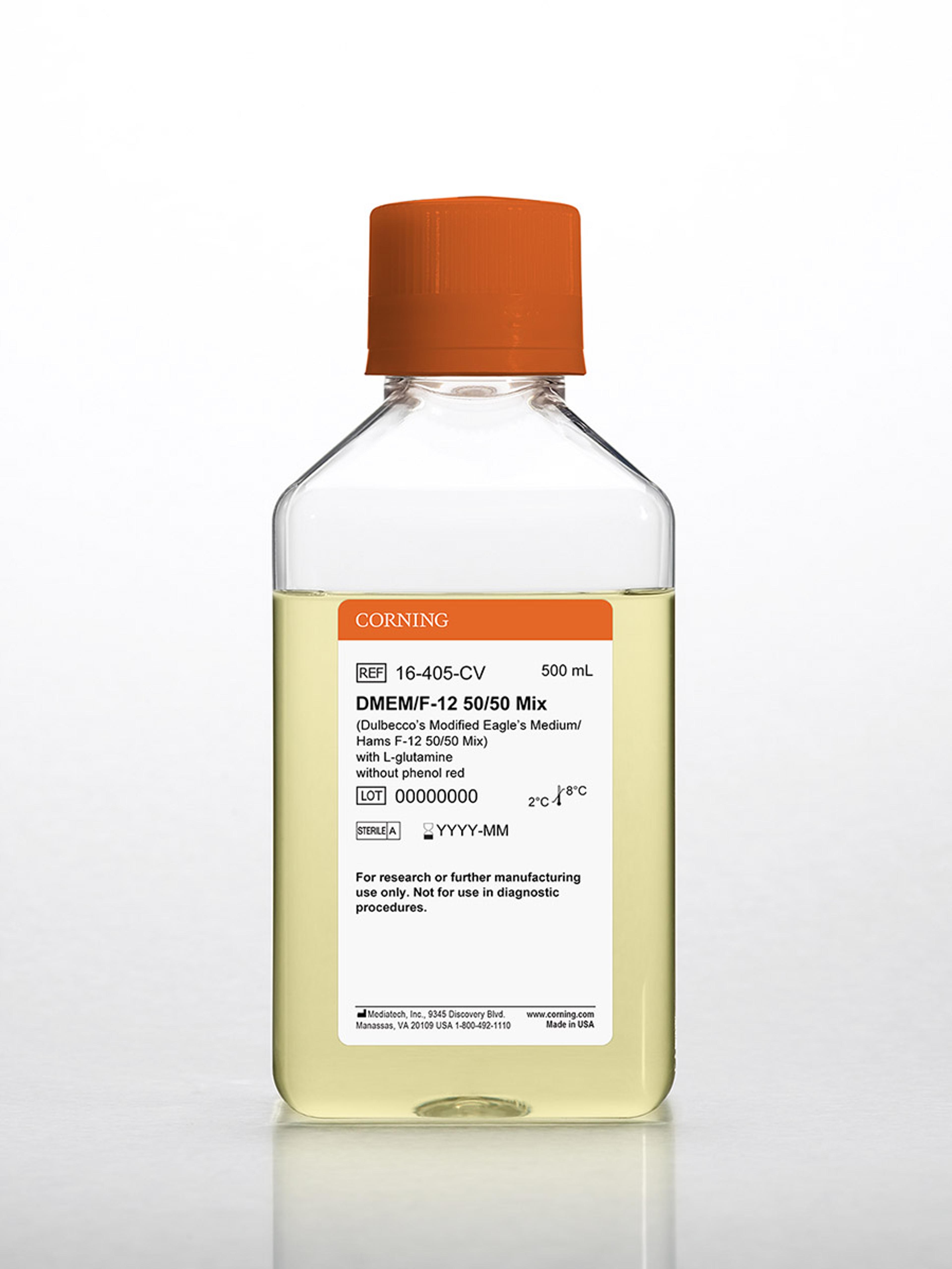 Corning® 500 mL DMEM (Dulbecco’s Modified Eagle’s Medium)/Hams F-12 50/50 Mix - Corning Life Sciences