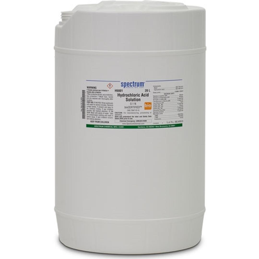 Hydrochloric Acid Solution, cGMP, 0.1 N, bioCERTIFIED™ - Spectrum Chemical - General Lab