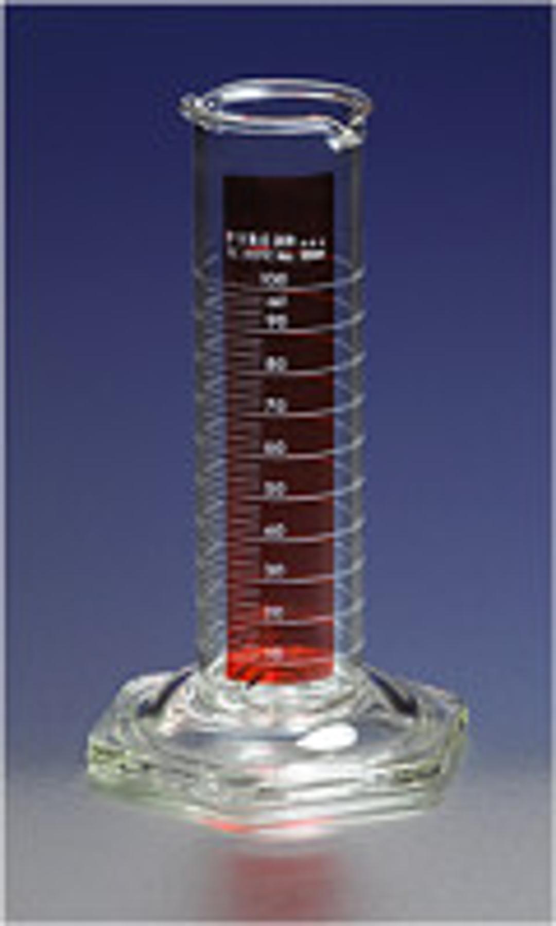 PYREX® 50 mL Low Form Single Metric Scale Cylinders, Double Pourout, Lifetime Red™, TC - Corning Life Sciences - General Lab