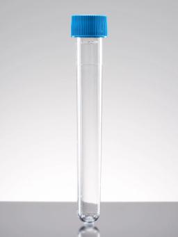 Falcon® 8 mL Round Bottom Polystyrene Test Tube, with Blue Screw Cap, Sterile, 125/Pack, 1000/Case - Corning Life Sciences - General Lab