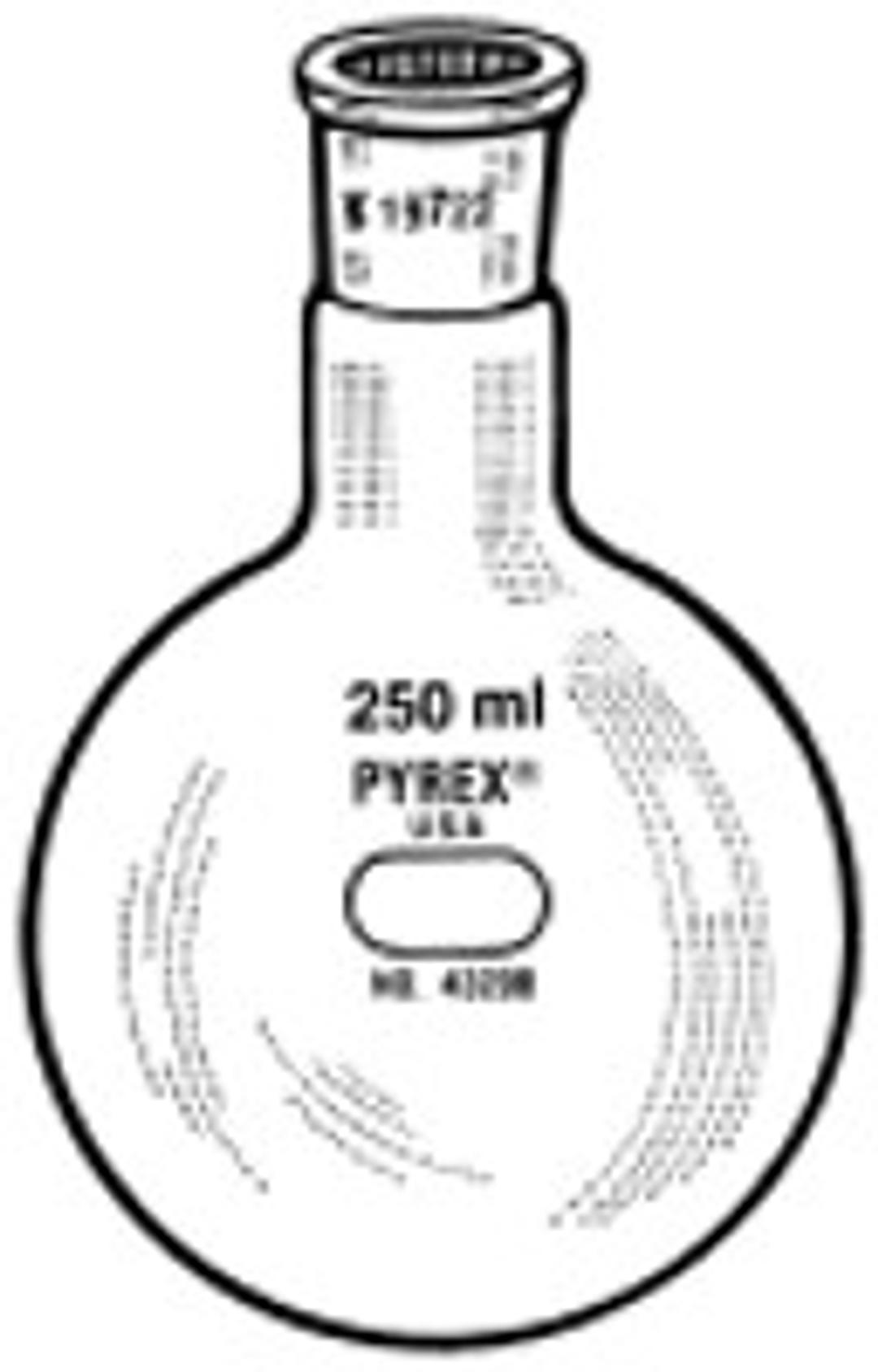 PYREX® 500 mL Short Neck Boiling Flask, Round Bottom, 19/22 Standard Taper Joint - Corning Life Sciences - General Lab