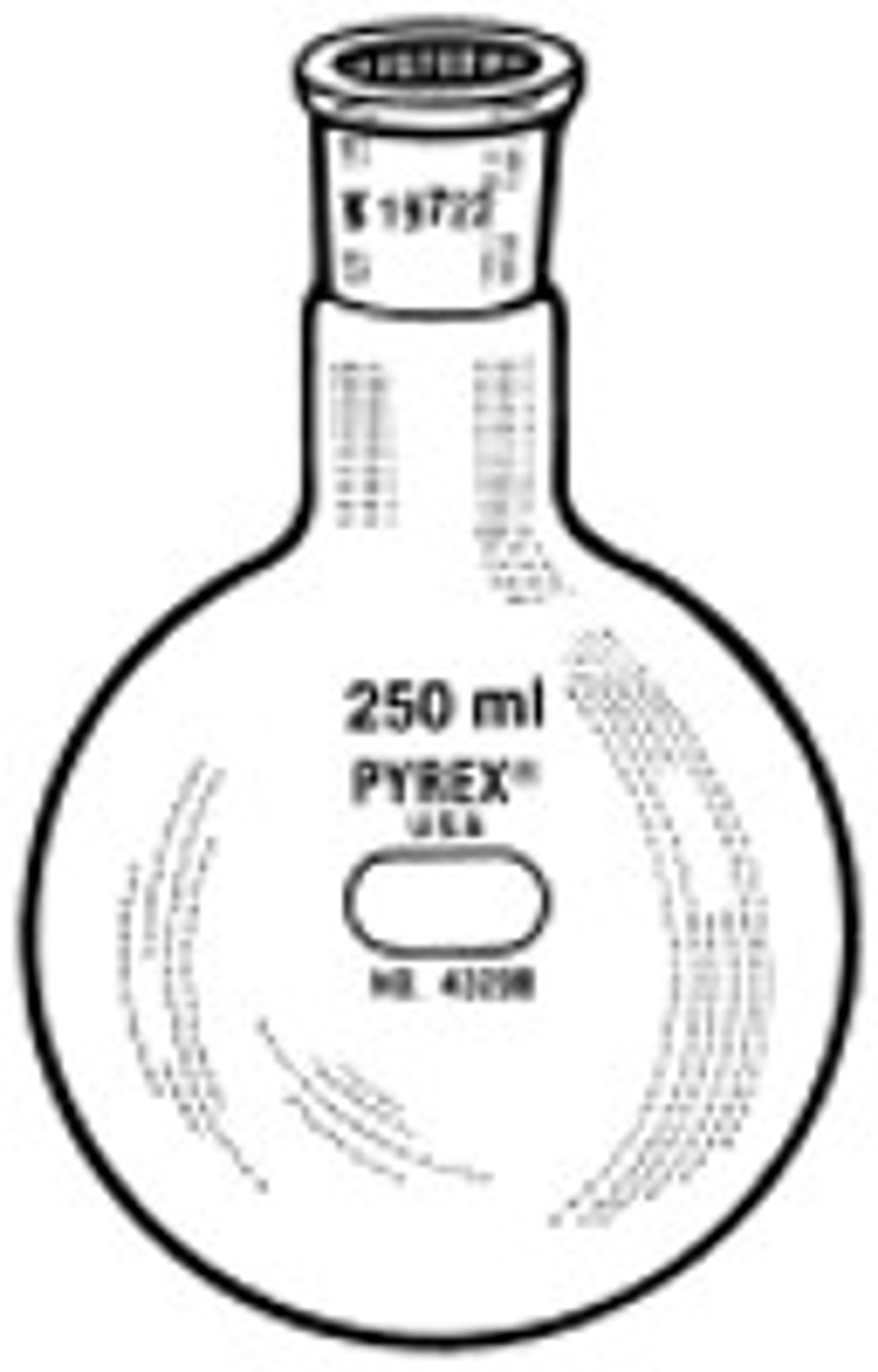 PYREX® 250 mL Short Neck Boiling Flask, Round Bottom, 19/22 Standard Taper Joint - Corning Life Sciences - General Lab