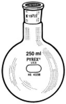 PYREX® 50 mL Short Neck Boiling Flask, Round Bottom, 19/22 Standard Taper Joint - Corning Life Sciences - General Lab
