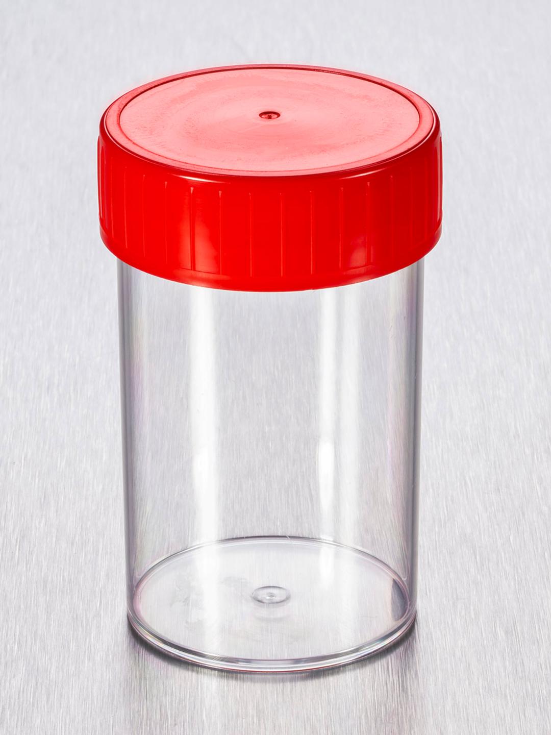 Corning® Gosselin™ Straight Container, 200 mL, PS, Red Screw Cap, Assembled, Sterile, 162/Case - Corning Life Sciences