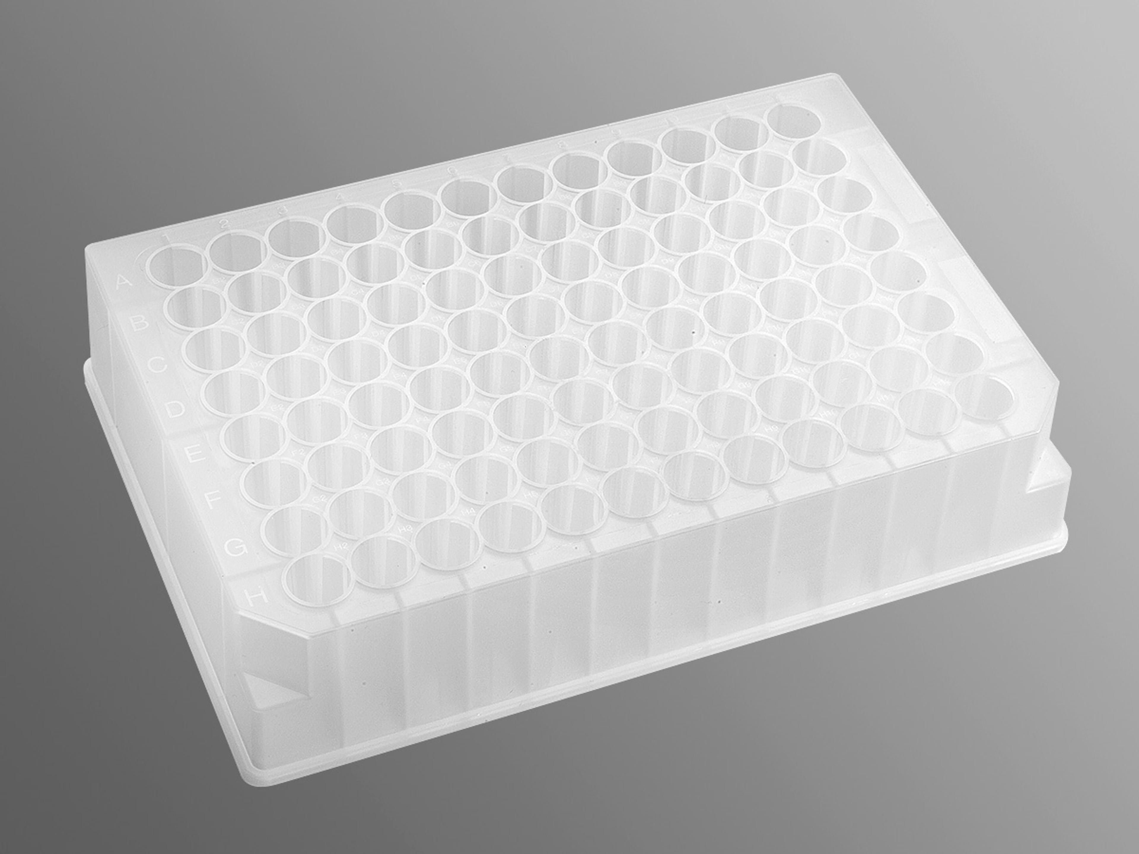 Axygen® 96-well Clear Round Bottom 1.1 mL Polypropylene Deep Well Plate, 5 per Pack, Sterile - Corning Life Sciences - Life Sciences
