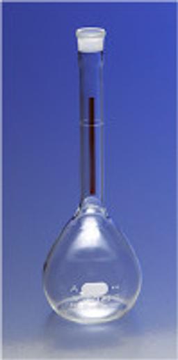 PYREX® 500 mL Class A Lifetime Red Volumetric Flask with Glass Standard Taper Stopper - Corning Life Sciences - General Lab
