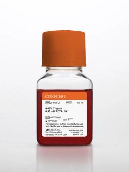 Corning® 100 mL Trypsin EDTA 1X, 0.05% Trypsin/0.53 mM EDTA in HBSS - Corning Life Sciences