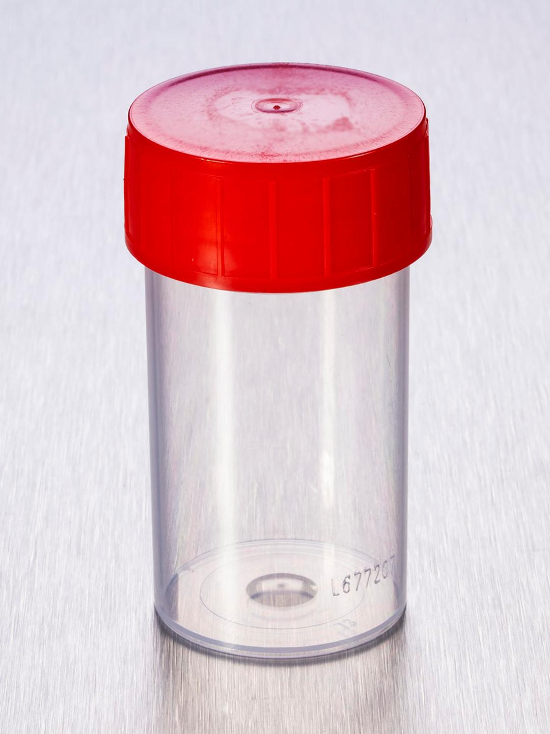 Corning® Gosselin™ Straight Container, 60 mL, PP, Red Screw Cap, Assembled, 70/Bag, 700/Case - Corning Life Sciences