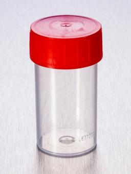 Corning® Gosselin™ Straight Container, 60 mL, PP, Red Screw Cap, Assembled, 70/Bag, 700/Case - Corning Life Sciences