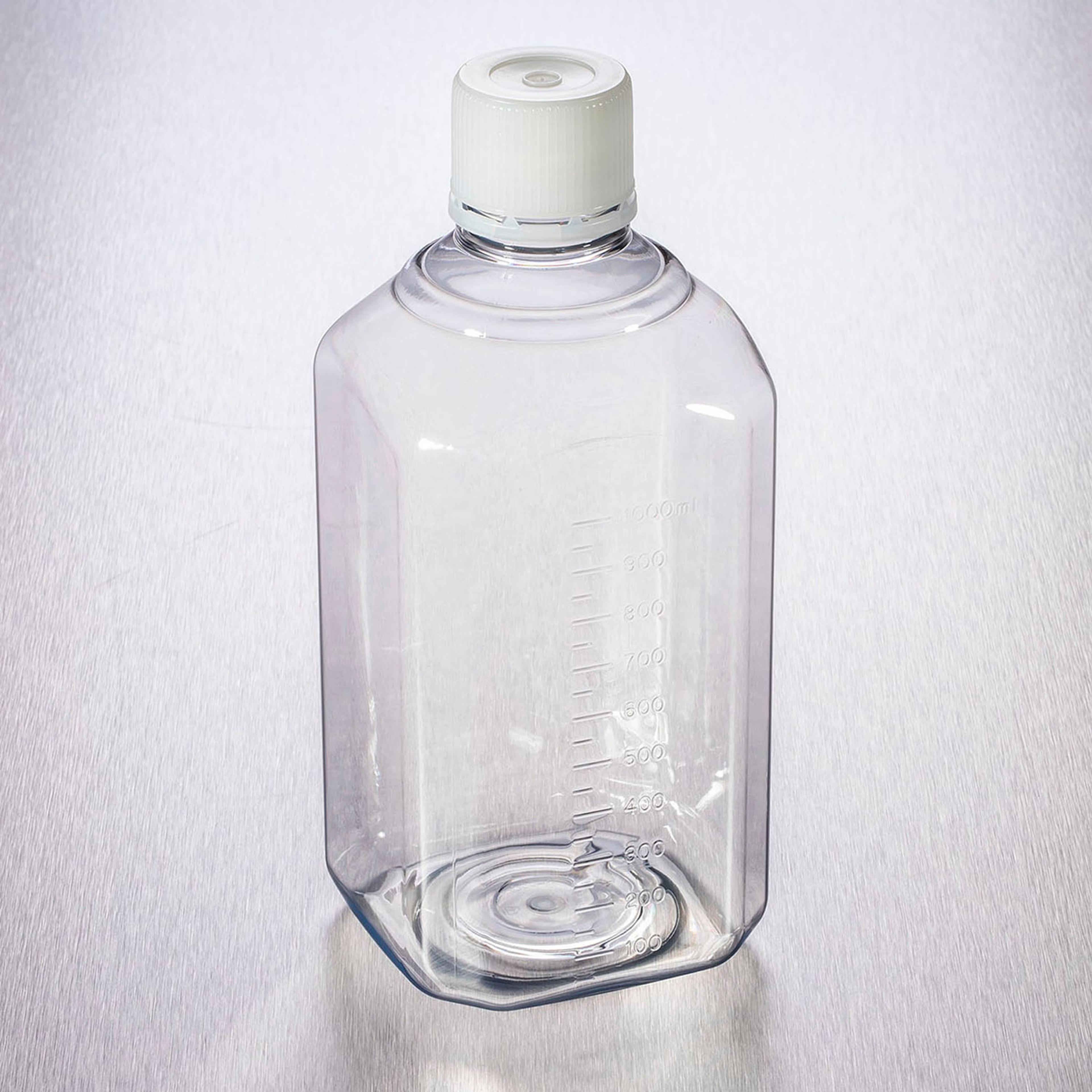 Corning® Gosselin™ Octagonal PET Bottle, 1 L, Graduated, 31 mm Tamper-evident Cap, Non-assembled, 12/Pack, 48/Case - Corning Life Sciences - General Lab