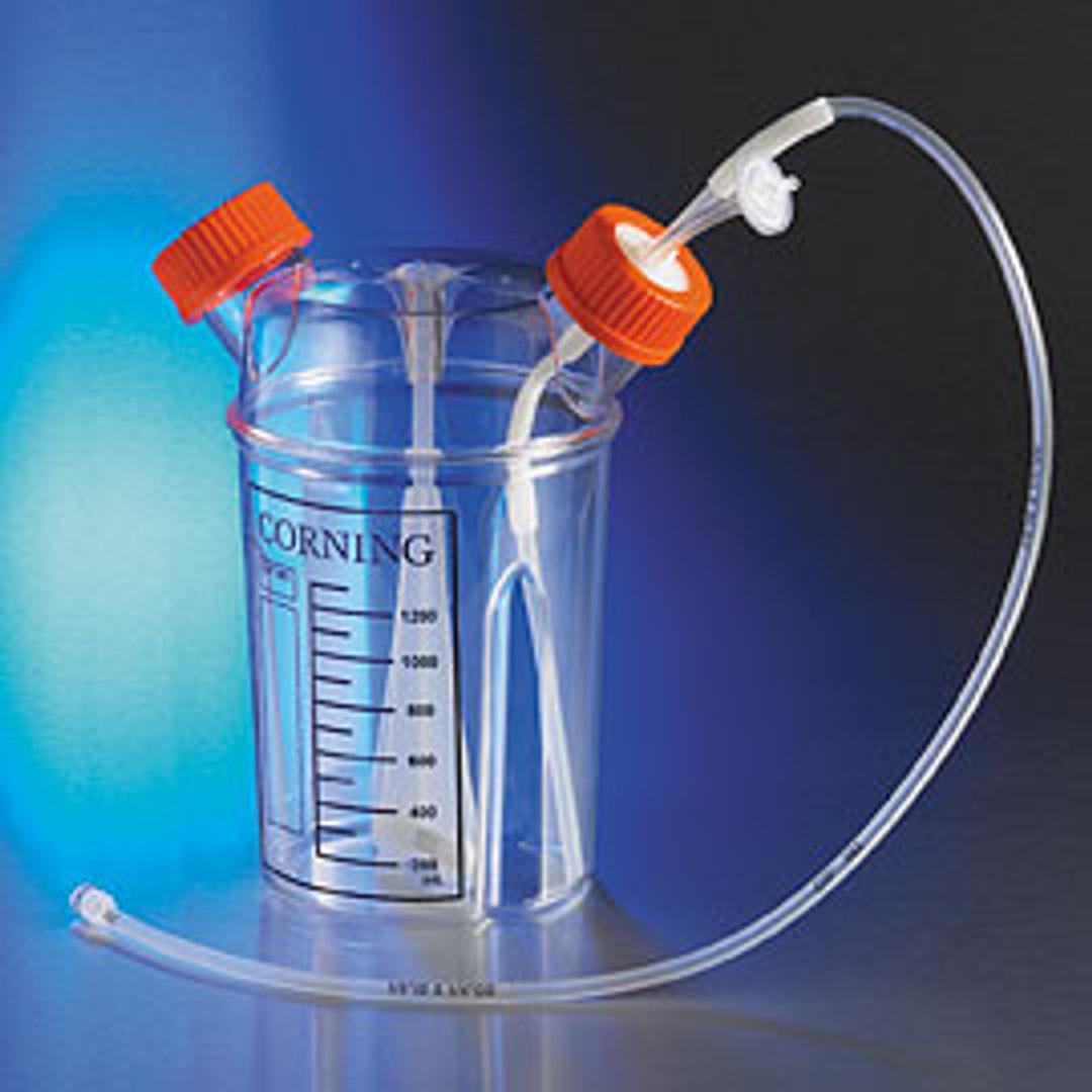 Corning® 1L Disposable Spinner Flask, Solid Cap and Aseptic Transfer Cap, Sterile - Corning Life Sciences - Life Sciences