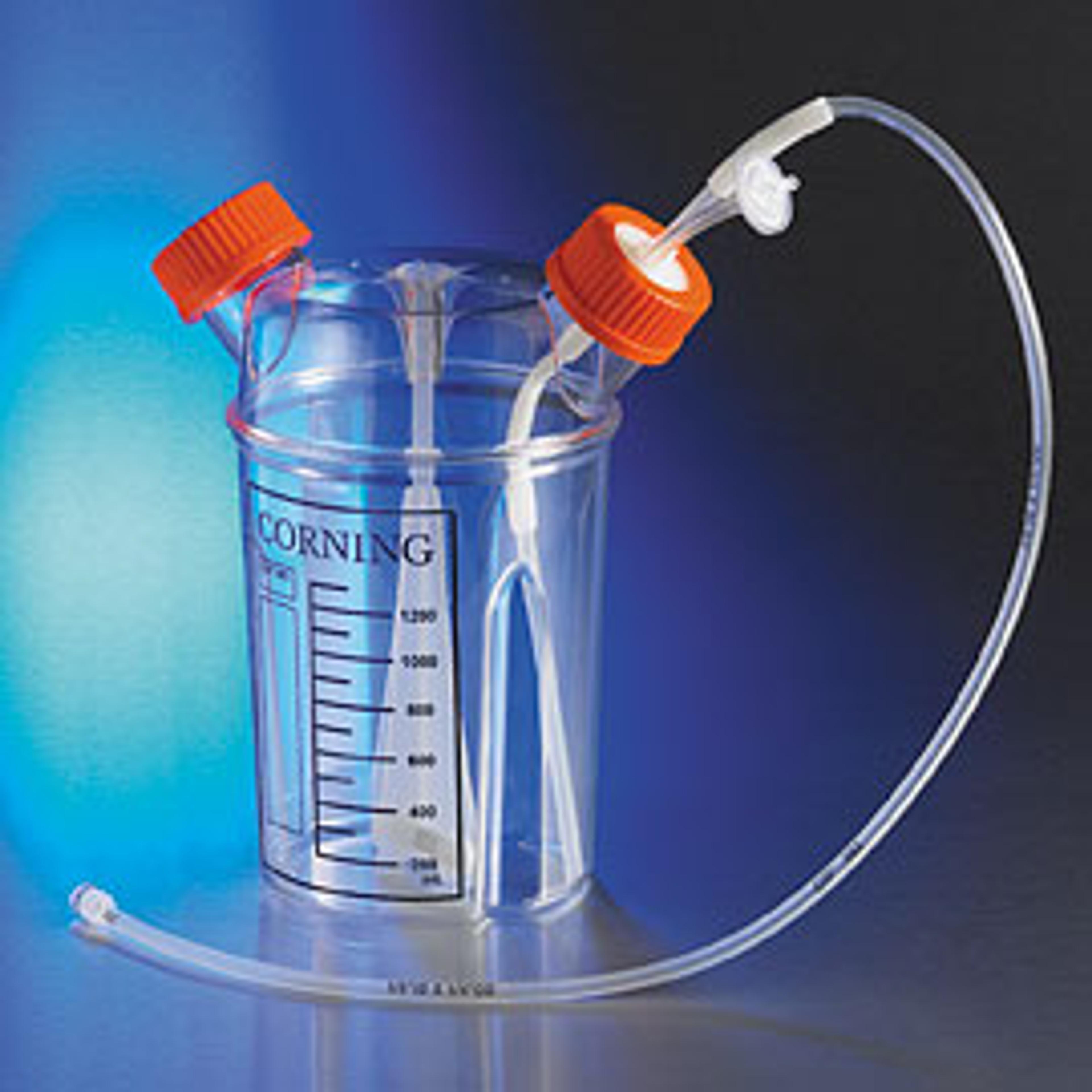Corning® 1L Disposable Spinner Flask, Solid Cap and Aseptic Transfer Cap, Sterile - Corning Life Sciences - Life Sciences