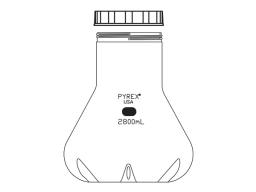 PYREX® 2800 mL Fernbach-Style Culture Flask with Baffles and Screw Cap - Corning Life Sciences - General Lab