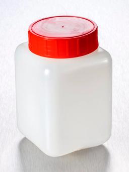 Corning® Gosselin™ Square HDPE Bottle, 500 mL, Graduated, 58 mm Red Cap, Assembled, 175/Case - Corning Life Sciences