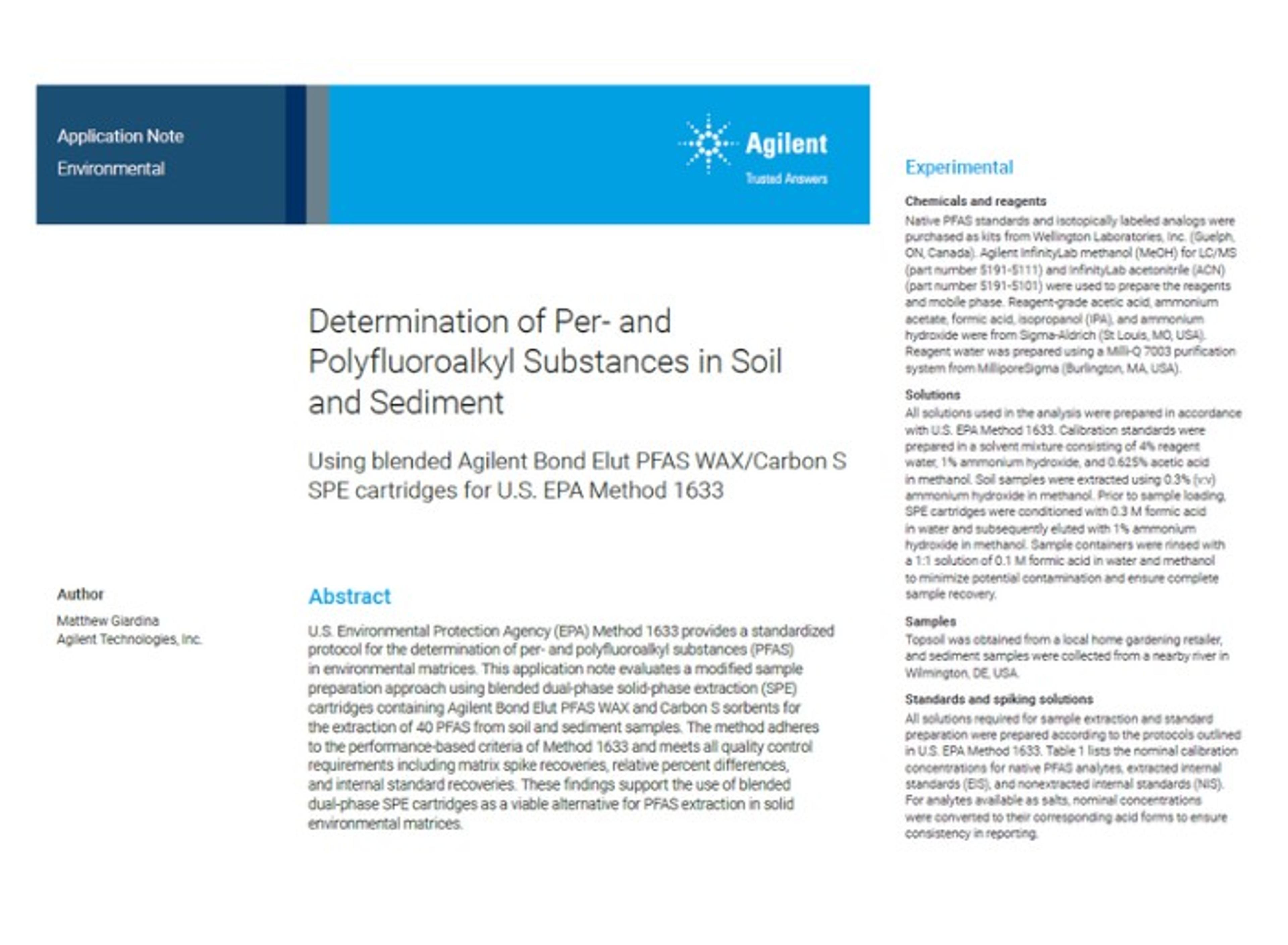 Determination of PFAS in soil and sediment