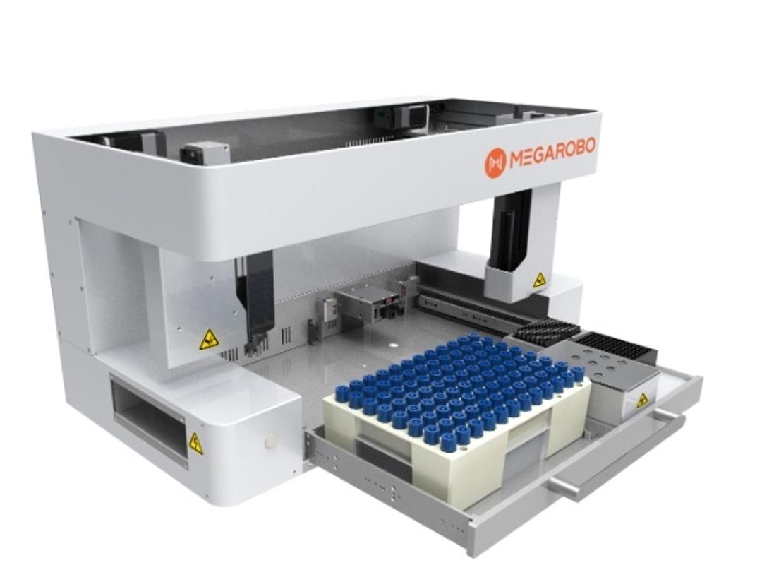 Automated sample transfer processing system MRA-CDS-102 - MEGAROBO Technologies - Lab Automation