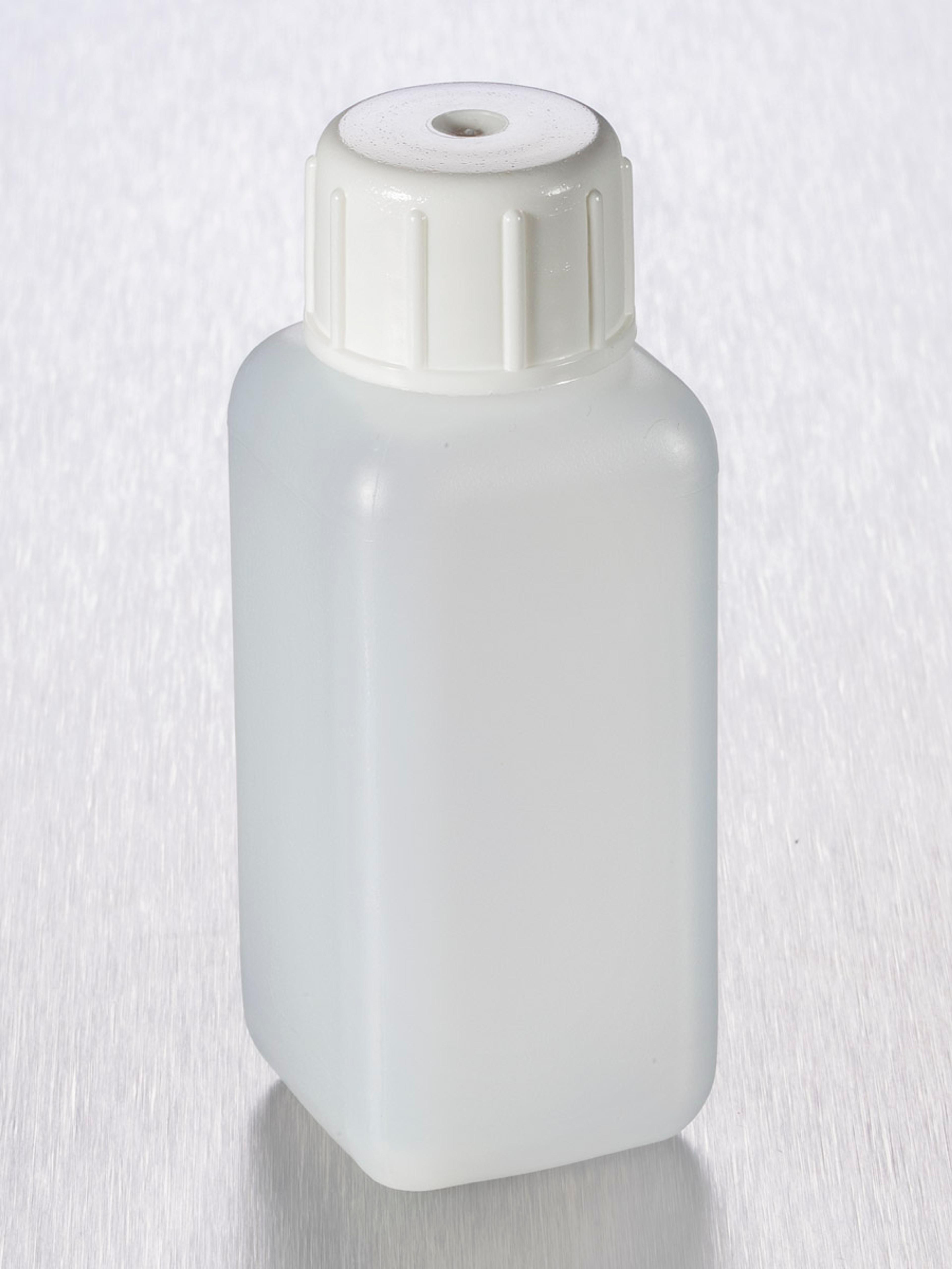 Corning® Gosselin™ Square HDPE Bottle, 100 mL, 20 mm White Cap, Non-assembled, 300/Case - Corning Life Sciences