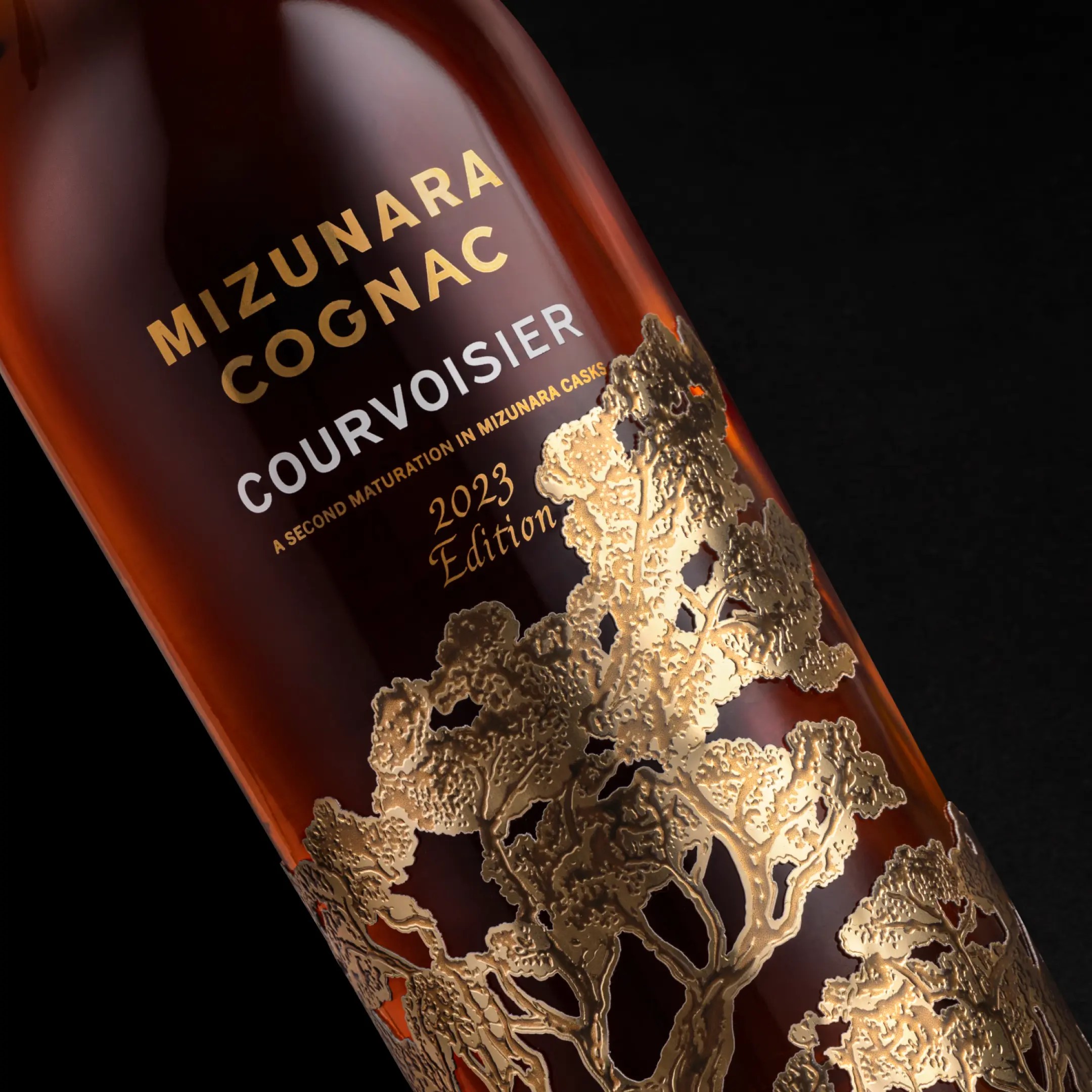 Courvoisier Mizunara bottle label