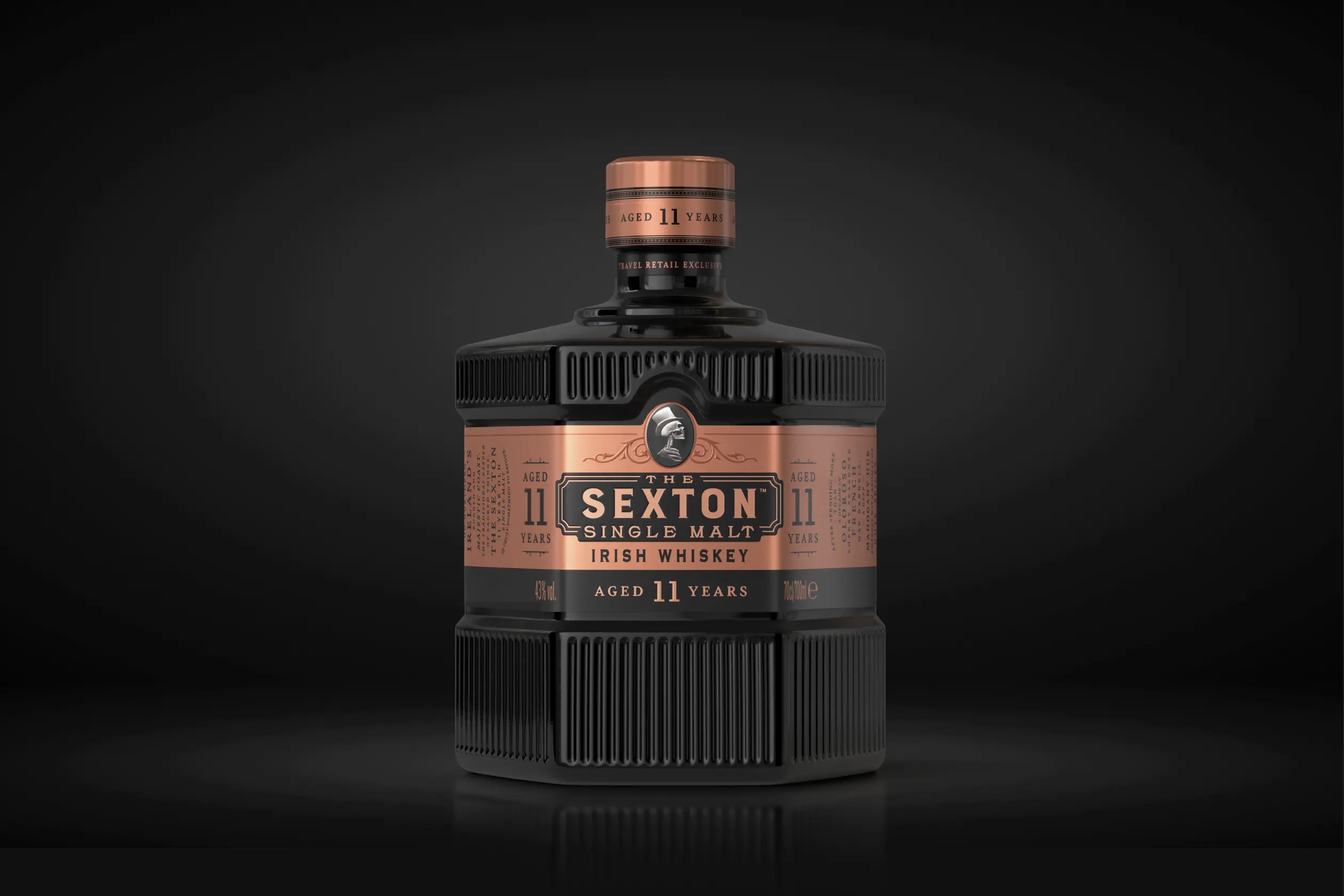 Sexton bottle whiskey brand design