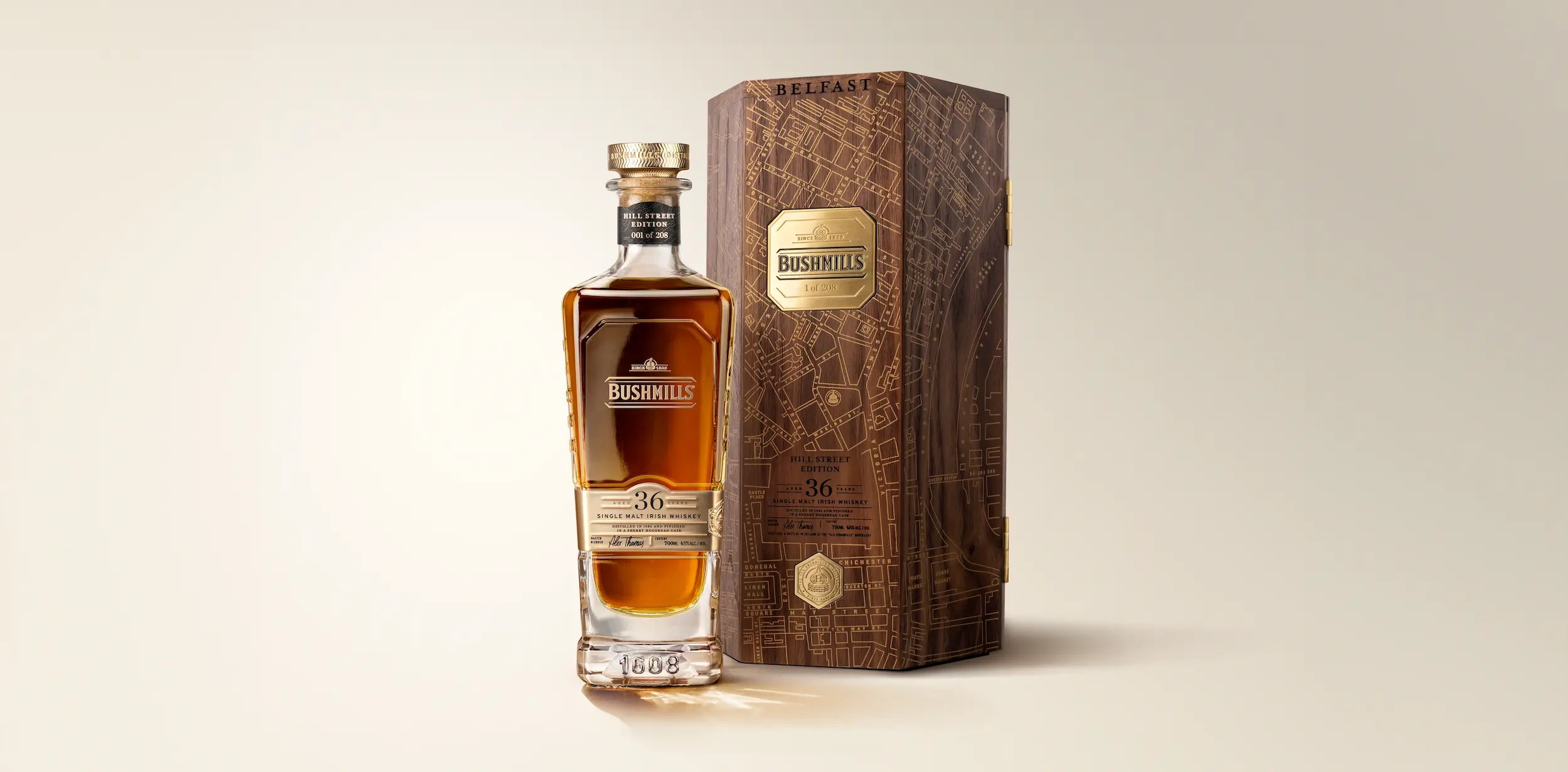 Bushmills bottle with case