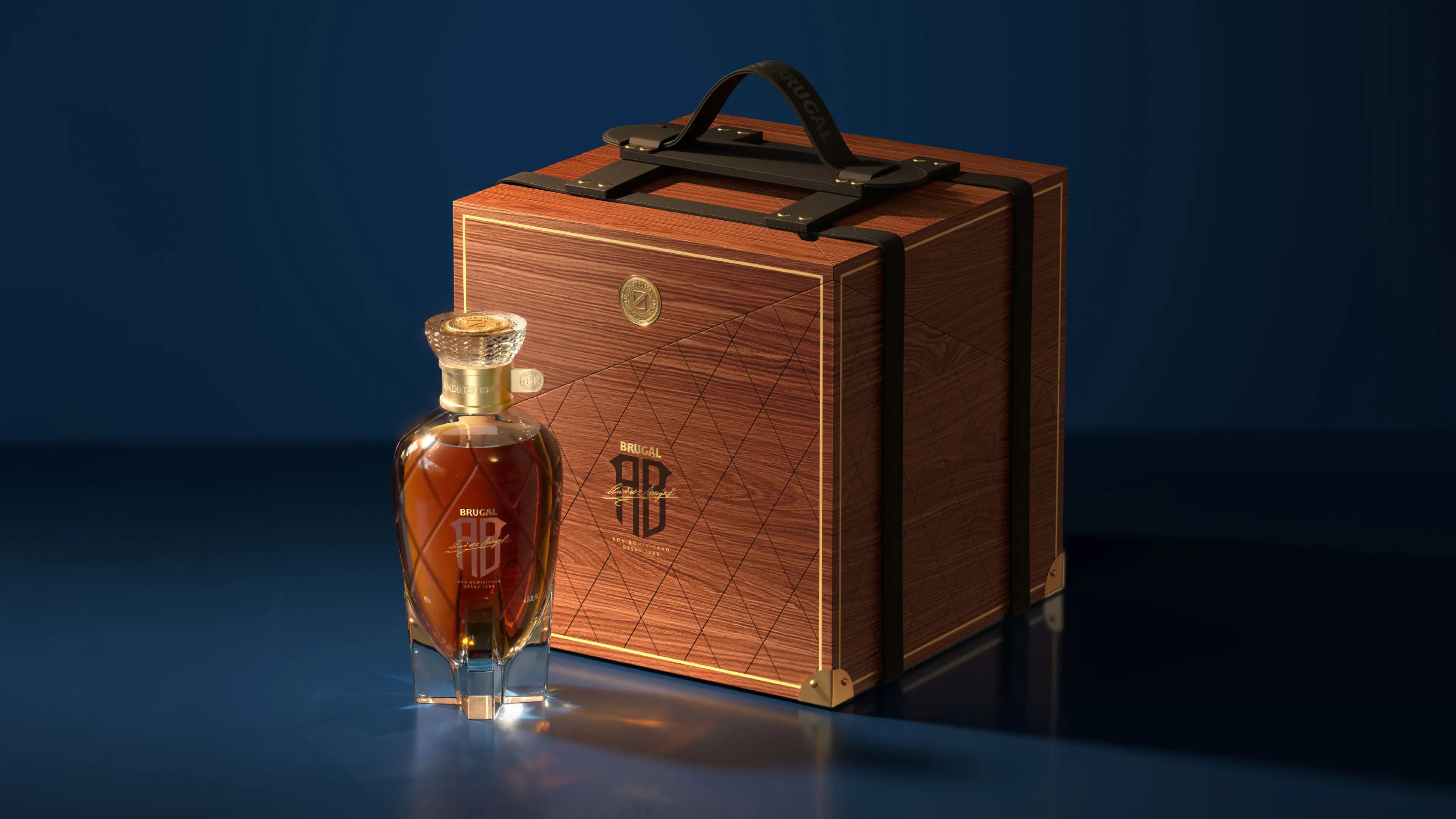 Andrés Brugal box and bottle