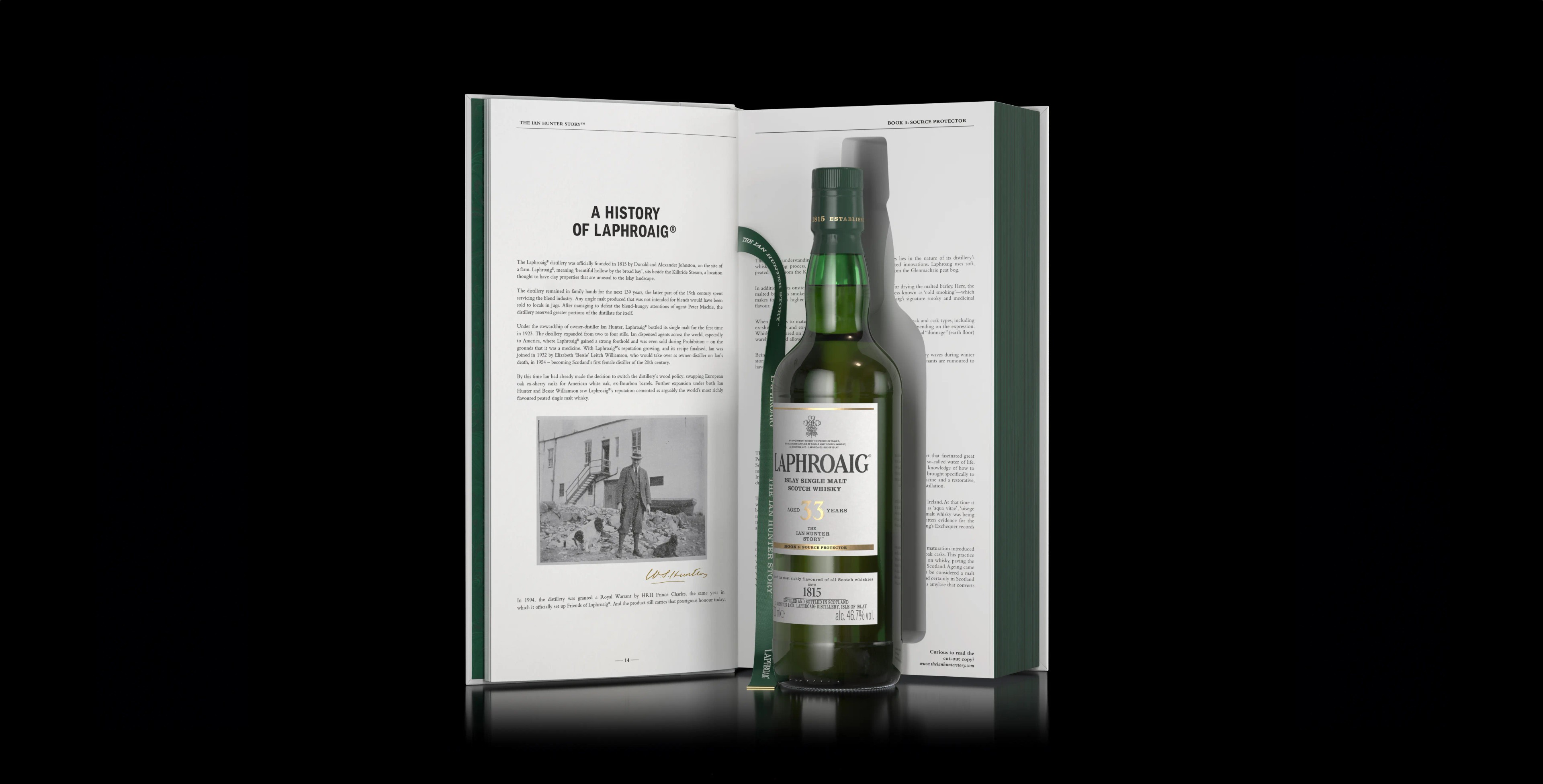 laphroaig bottle in case