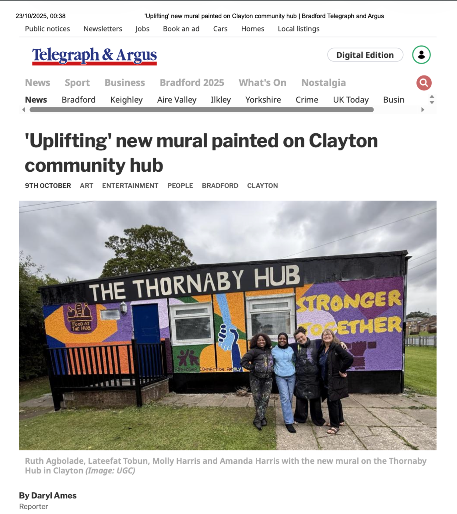 Uplifting New Mural Painted at Clayton Community Hub