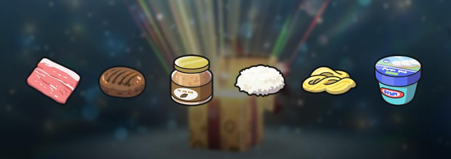 Use this code to get 10 Peanut Butter, 10 Rice, 10 Hamburger, 10 Cream Cheese, 10 Noodles, and 10 Prosciutto.