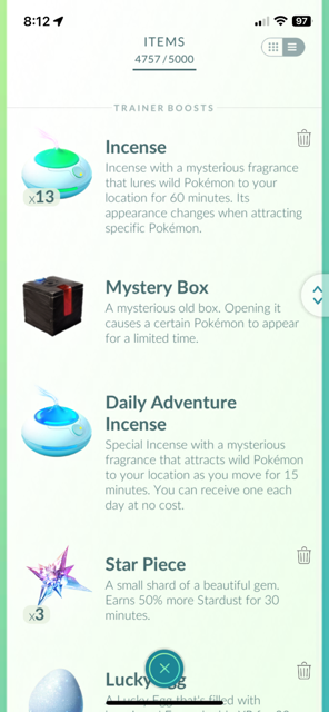 Daily Adventure Incense in Inventory in Pokémon GO