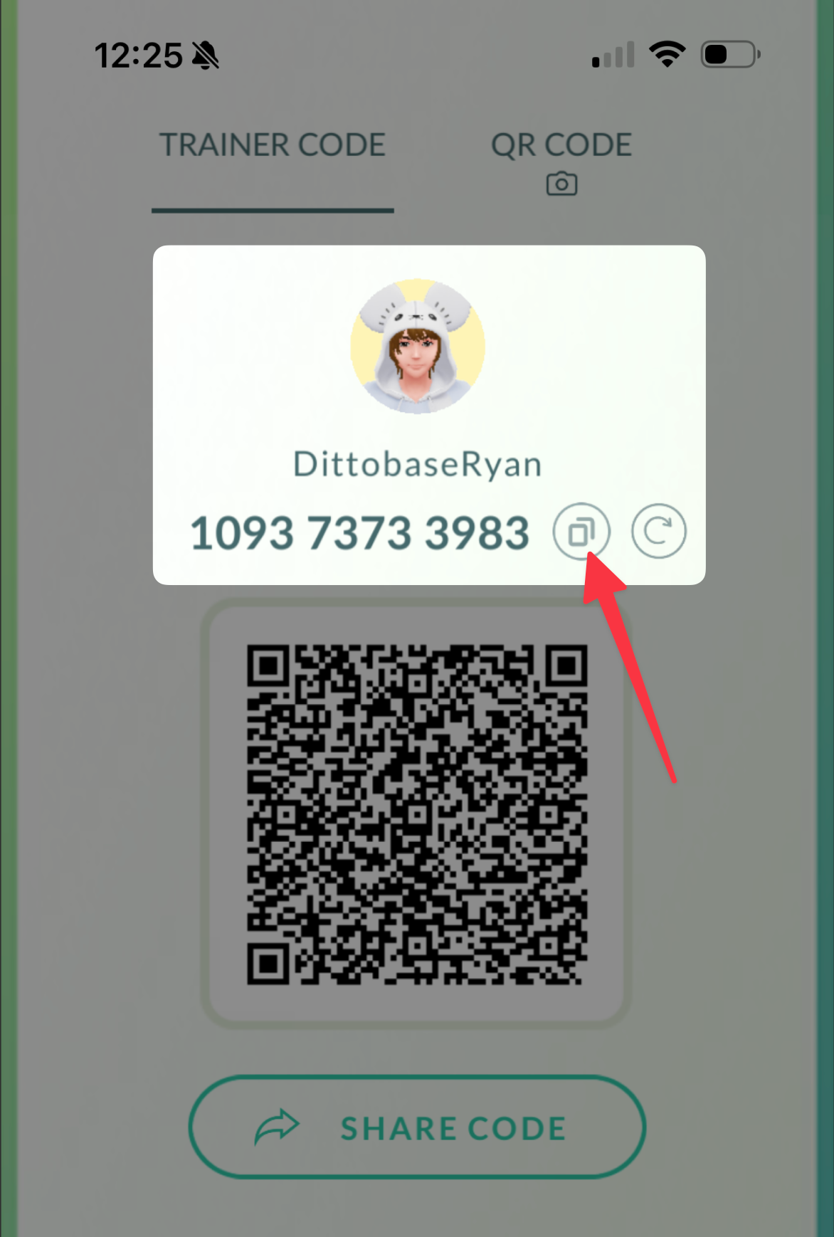 Copy Pokémon GO Trainer Code