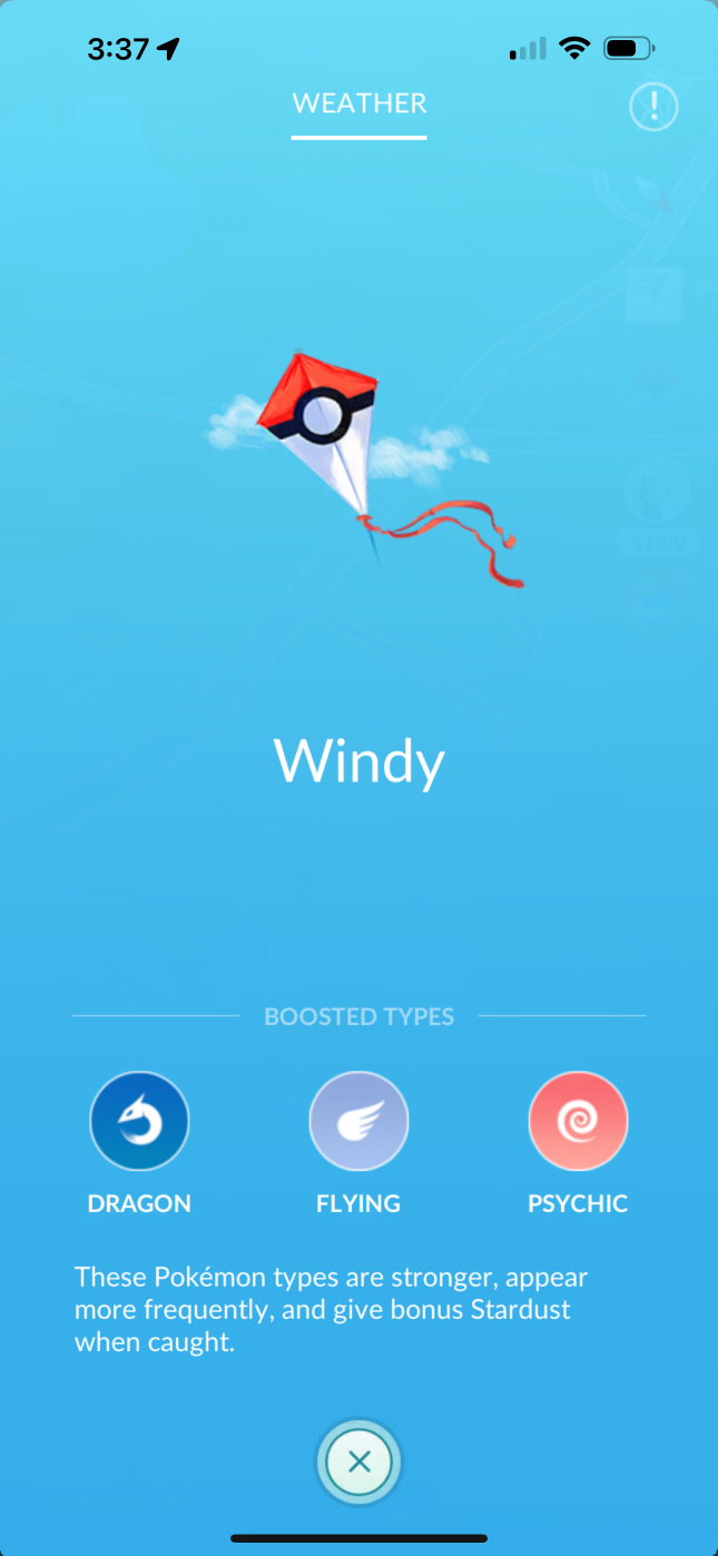 Windy Weather boosts Dragon, Flying, and Pscyhic-types.