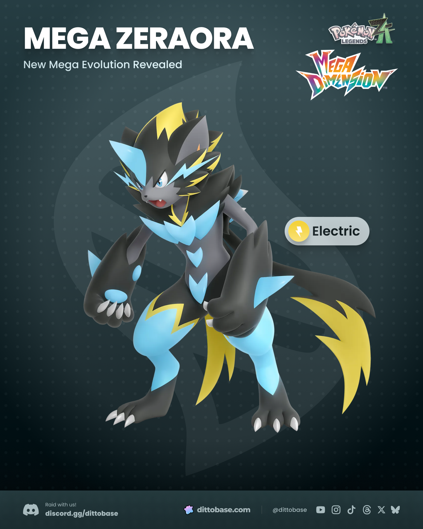 Mega Zeraora has been revealed as a mono Electric-type to be released as part of the Pokémon Legends: Z-A Mega Dimension DLC.