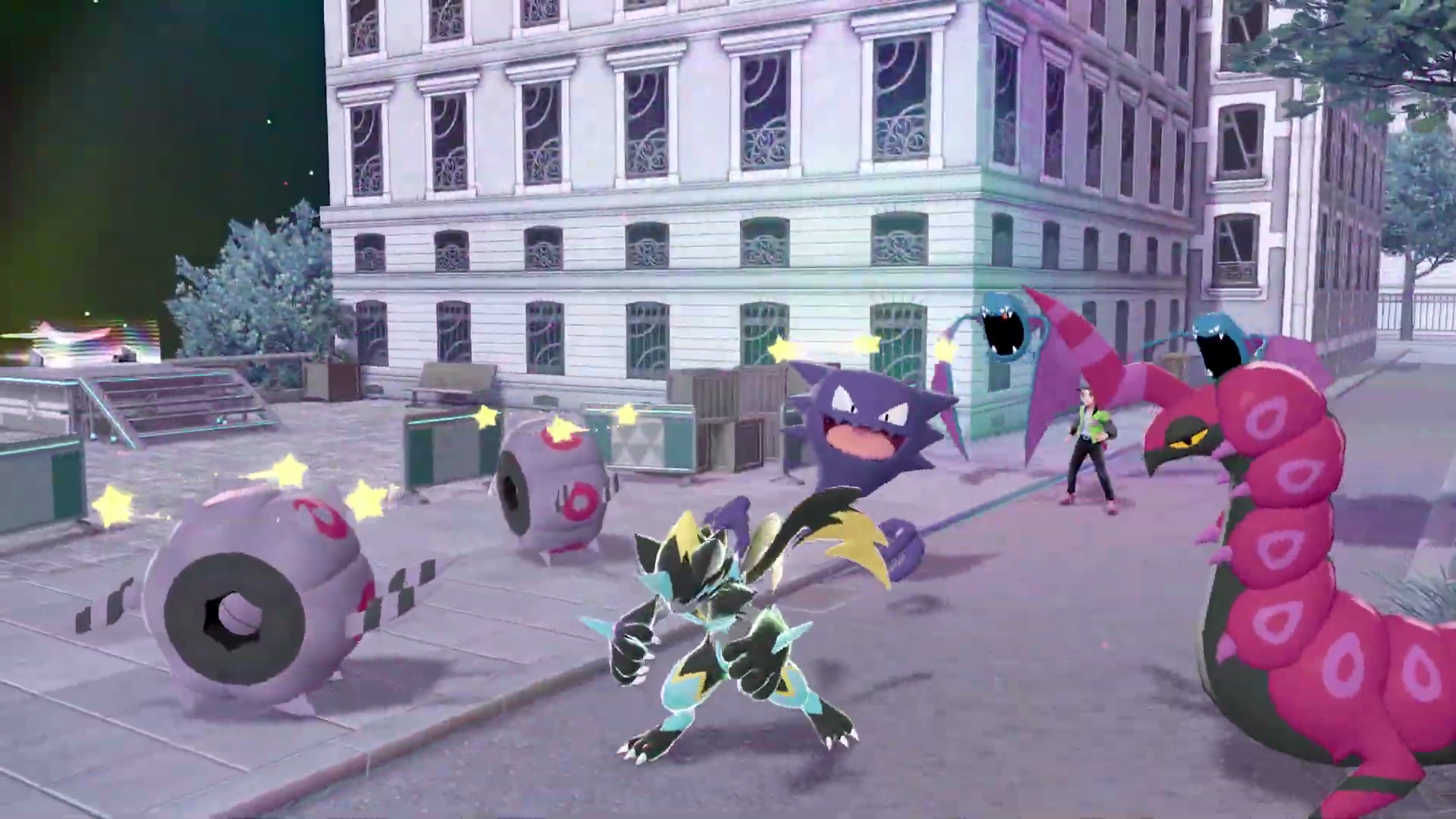 Mega Zeraora attacking multiple enemies at once.