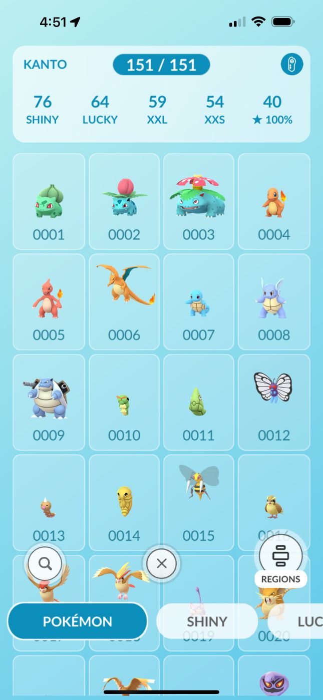 Pokémon GO New Pokédex Kanto