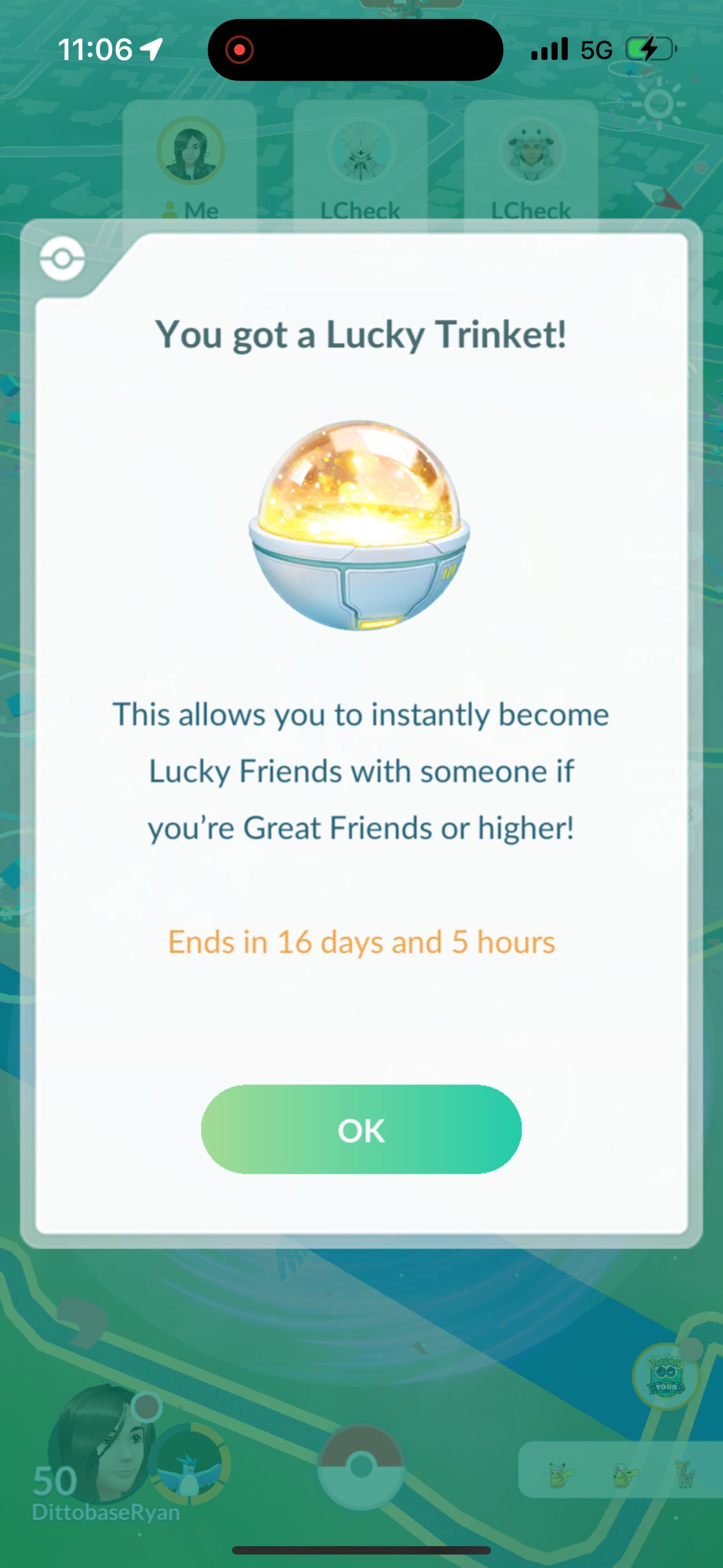 You got a Lucky Trinket!