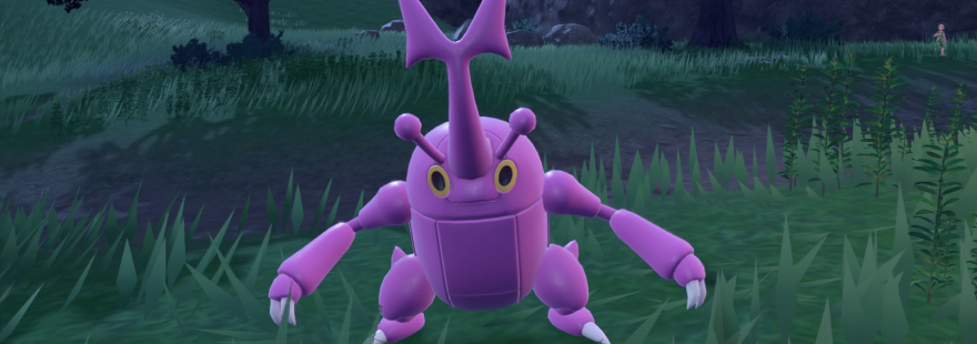 The ultimate guide to shiny hunt Heracross in Pokémon Scarlet & Violet (Teal Mask DLC), featuring the best spawn location and most effective sandwich recipes.