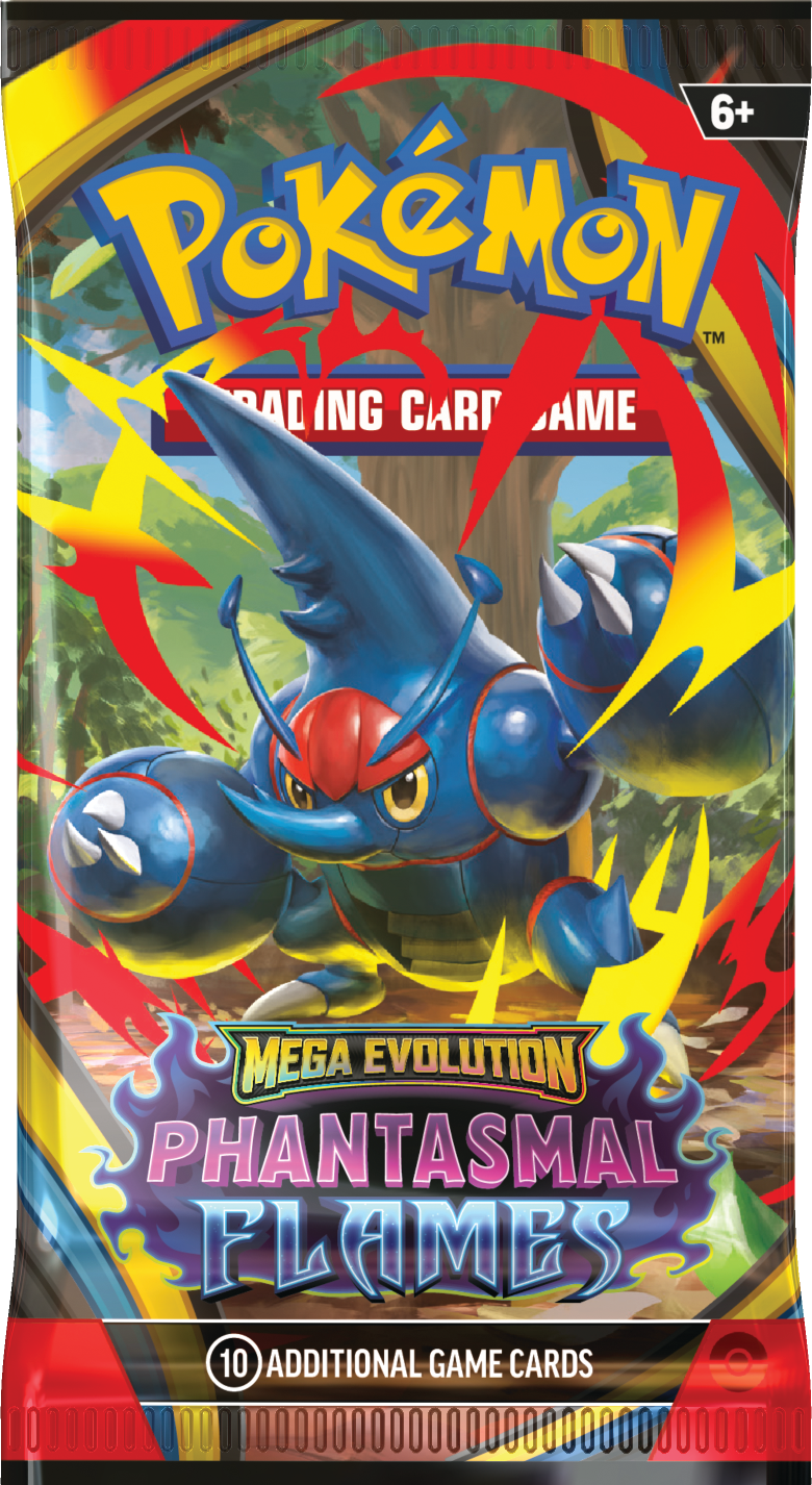 Mega Heracross pack art from Pokémon TCG: Mega Evolution - Phantasmal Flames 