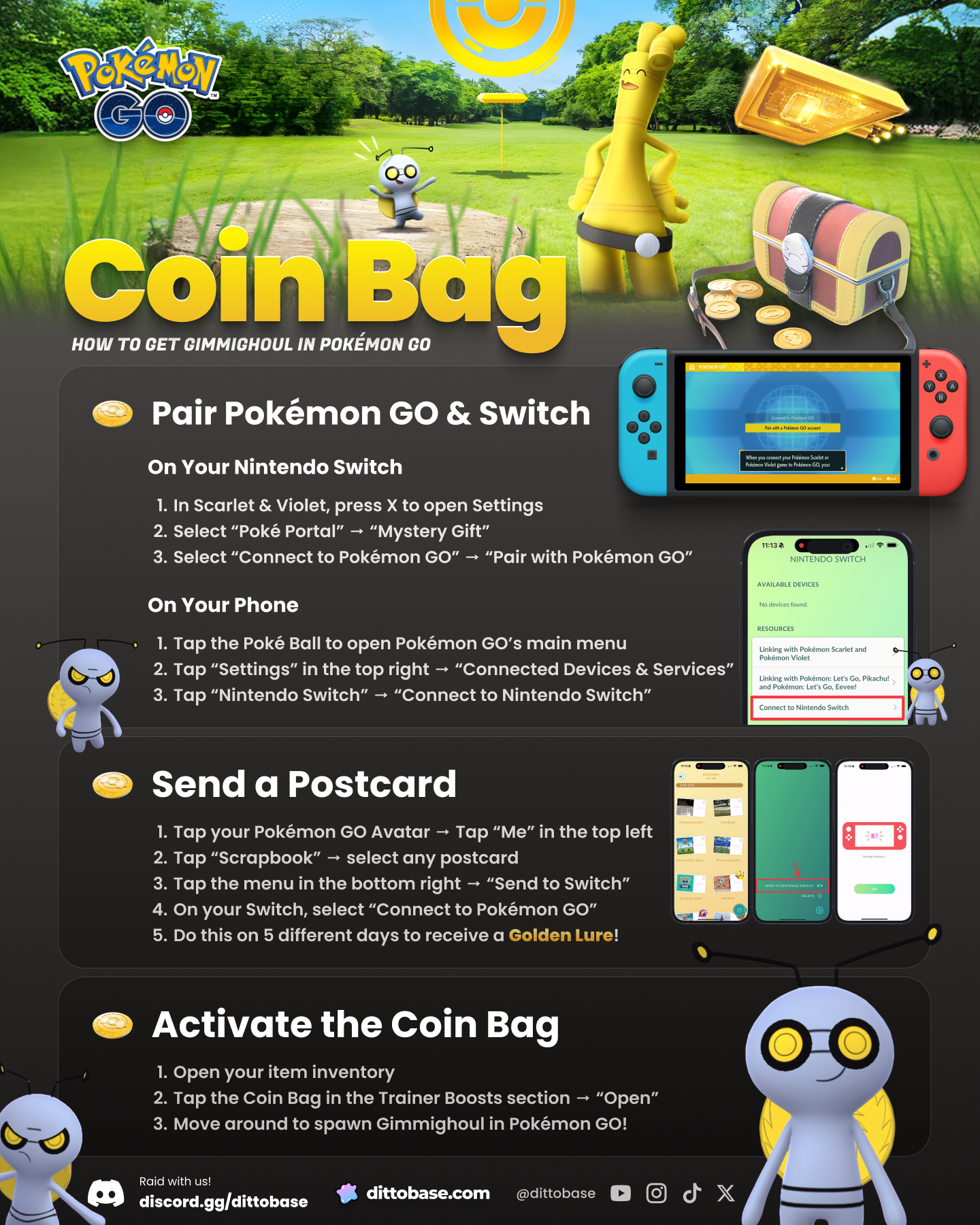 How to get the Gimmighoul Coin Bag and Golden Lure Module in Pokémon GO