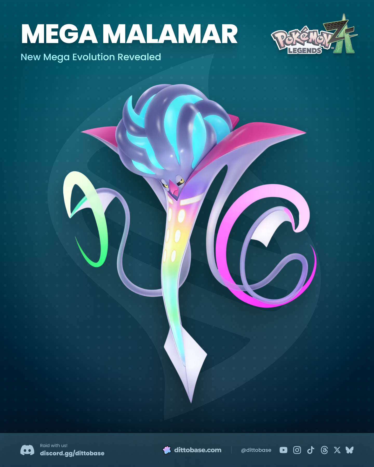 Mega Malamar announcement infographic by Dittobase