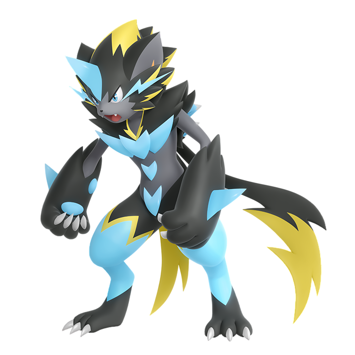 Mega Zeraora official render with transparent background.