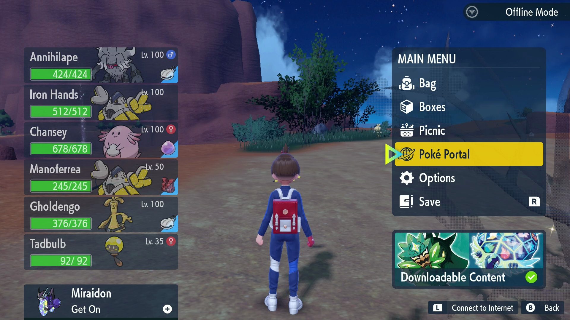 Pokémon Scarlet and Violet Settings Menu
