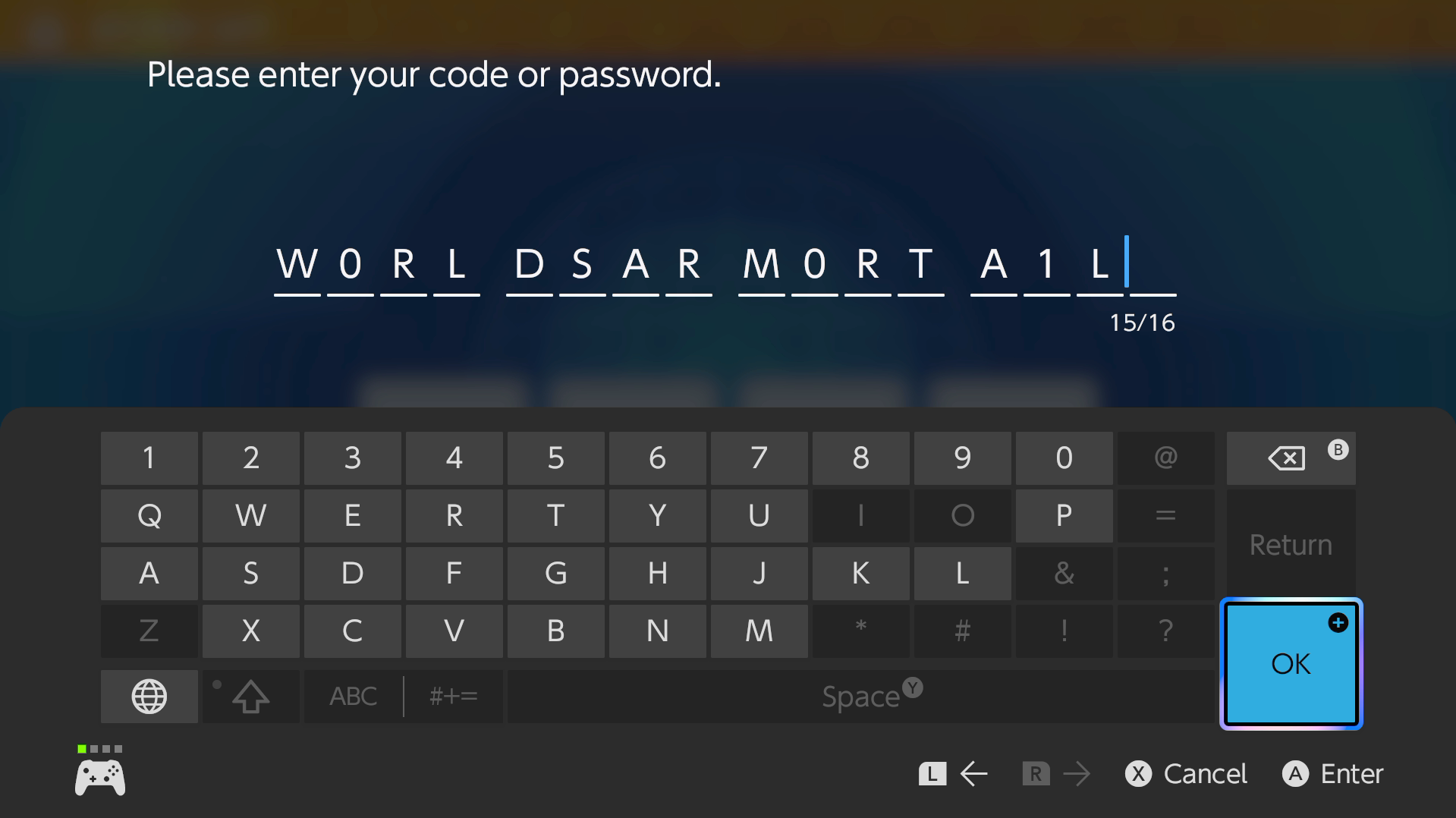 Code being used in game.