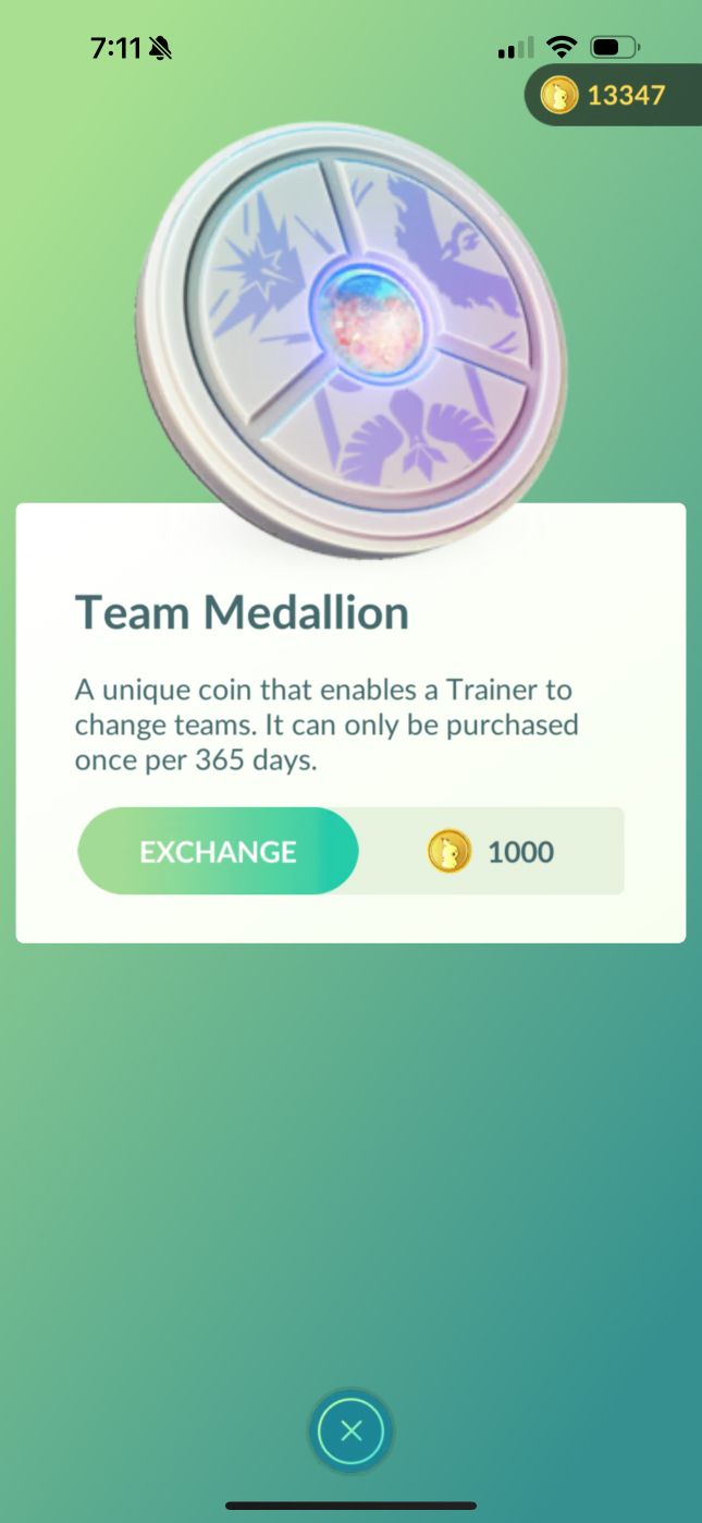 The Team Medallion can be purchased for 1000 Poké Coins.