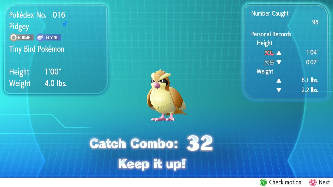 Catch Combo of 32 Pidgey