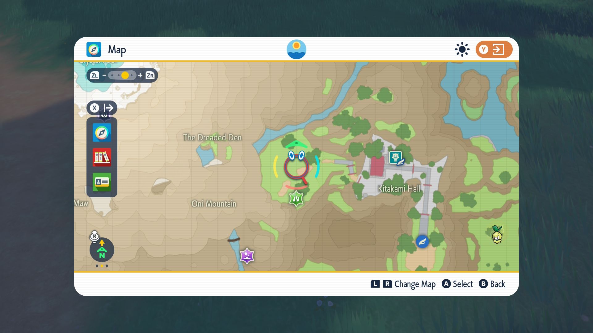 Map of grassy area west of Kitakami Hall