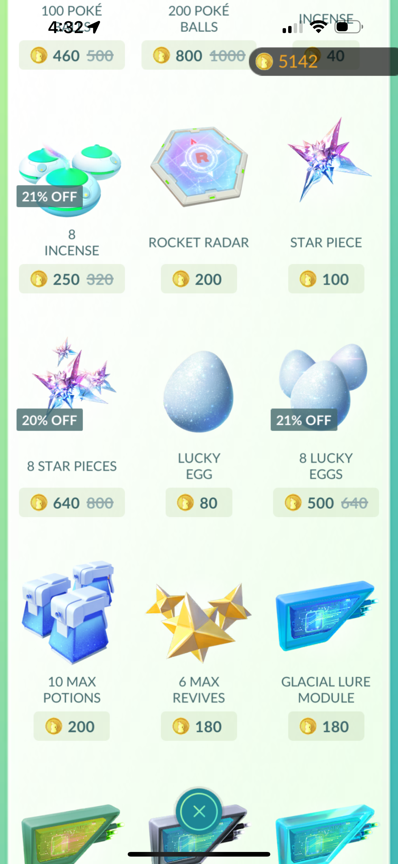 Lucky Eggs available in the Pokémon GO in-game shop